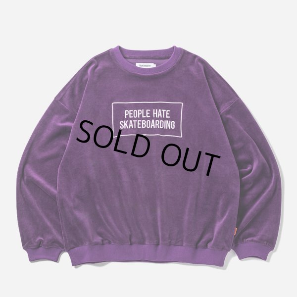 画像1: 【30%OFF】TIGHTBOOTH/PEOPLE HATE SKATE VELOUR L/S（Purple）［ベロア長袖-24秋冬］ (1)