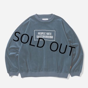 画像: 【30%OFF】TIGHTBOOTH/PEOPLE HATE SKATE VELOUR L/S（Navy）［ベロア長袖-24秋冬］