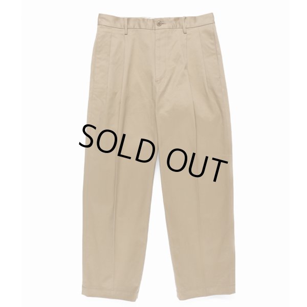画像2: WACKO MARIA/DOUBLE PLEATED CHINO TROUSERS（BEIGE）［ツータックチノトラウザース-24秋冬］ (2)