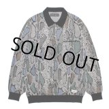画像: WACKO MARIA/PYTHON JACQUARD KNIT POLO SHIRT（LIGHT GRAY）［パイソンジャガードニットポロ-24秋冬］