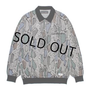 画像: WACKO MARIA/PYTHON JACQUARD KNIT POLO SHIRT（LIGHT GRAY）［パイソンジャガードニットポロ-24秋冬］