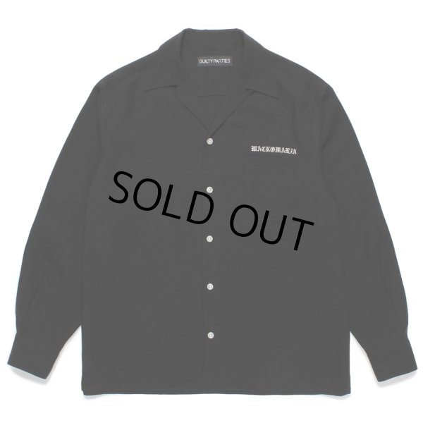 画像1: WACKO MARIA/50'S OPEN COLLAR SHIRT（BLACK）［50'Sオープンカラーシャツ-24秋冬］ (1)