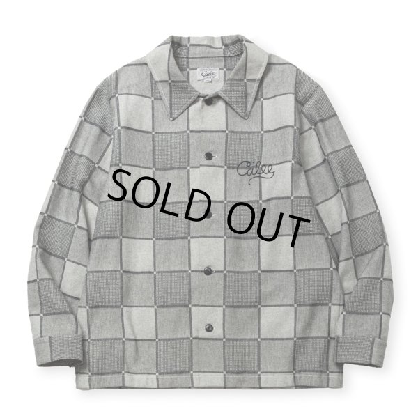 画像1: 【30%OFF】CALEE/BLOCK CHECK OVER SIZE SHIRT JACKET（IVORY）［ブロックチェックオーバーサイズシャツJKT-24秋冬］ (1)