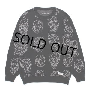 画像: WACKO MARIA/56 TATTOO STUDIO / JACQUARD KNIT SWEATER（BLACK）［ジャガードセーター-24秋冬］