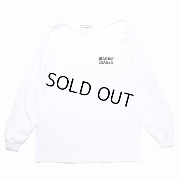 画像1: WACKO MARIA/LONG SLEEVE T-SHIRT（WHITE）［刺繍長袖T-24秋冬］ (1)