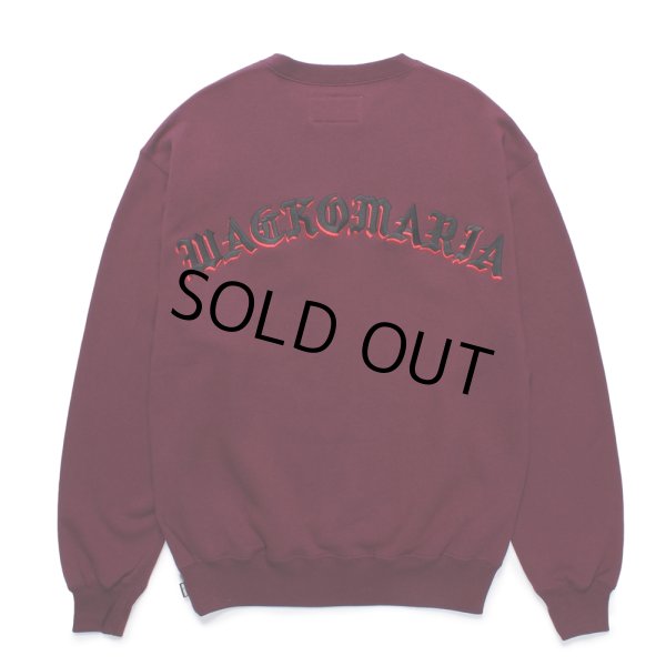 画像1: WACKO MARIA/MIDDLE WEIGHT SWEAT SHIRT（BURGUNDY）［クルーネックスウェット-24秋冬］ (1)
