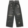 画像1: 【30%OFF】DAIRIKU/Super Damage Wide Denim Pants（Black）［スーパーダメージワイドデニムパンツ-24秋冬］ (1)