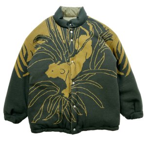 画像: 【30%OFF】DAIRIKU/"Leopard" Knit Reversible down jacket（Khaki）［リバーシブルダウンJKT-24秋冬］