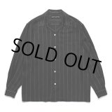 画像: WACKO MARIA/STRIPED OPEN COLLAR SHIRT（BLACK）［ストライプオープンカラーシャツ-24秋冬］