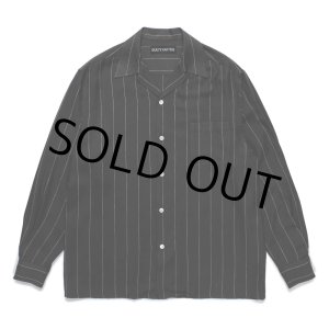 画像: WACKO MARIA/STRIPED OPEN COLLAR SHIRT（BLACK）［ストライプオープンカラーシャツ-24秋冬］