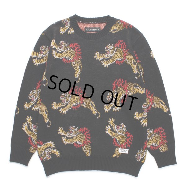 画像1: WACKO MARIA/TIM LEHI / JACQUARD KNIT SWEATER （BLACK）［ジャガードセーター-24秋冬］ (1)