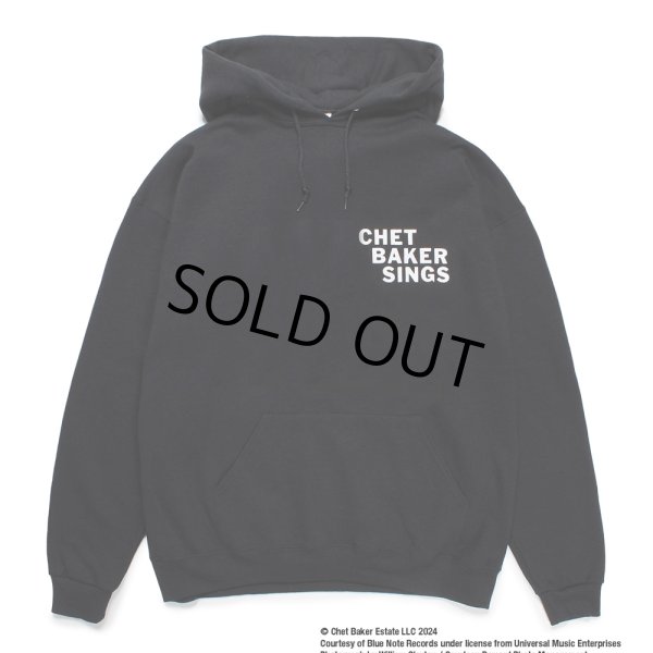 画像2: WACKO MARIA/CHET BAKER / HOODED SWEAT SHIRT（BLACK）［プルオーバーパーカー-24秋冬］ (2)