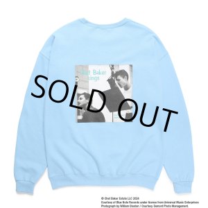 画像: WACKO MARIA/CHET BAKER / SWEAT SHIRT（BLUE）［クルーネックスウェット-24秋冬］