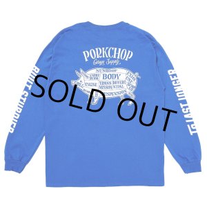 画像: PORKCHOP/PORK BACK L/S TEE（ROYAL）［プリント長袖T-24秋冬］