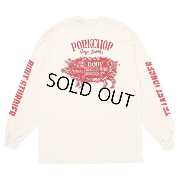 画像1: PORKCHOP/PORK BACK L/S TEE（NATURAL）［プリント長袖T-24秋冬］ (1)