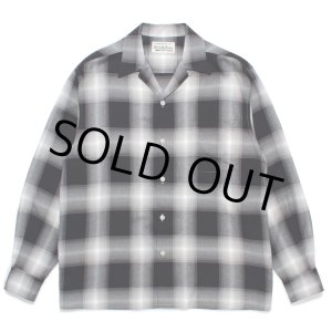 画像: WACKO MARIA/OMBRE CHECK OPEN COLLAR SHIRT（GRAY）［オンブレチェックオープンカラーシャツ-24秋冬］