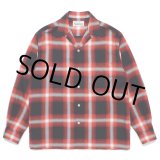 画像: WACKO MARIA/OMBRE CHECK OPEN COLLAR SHIRT（RED）［オンブレチェックオープンカラーシャツ-24秋冬］