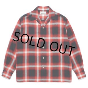 画像: WACKO MARIA/OMBRE CHECK OPEN COLLAR SHIRT（RED）［オンブレチェックオープンカラーシャツ-24秋冬］