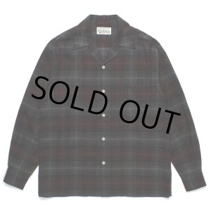 画像: WACKO MARIA/OMBRE CHECK OPEN COLLAR SHIRT（BROWN）［オンブレチェックオープンカラーシャツ-24秋冬］