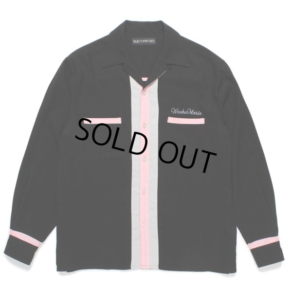 画像1: WACKO MARIA/SWITCHING 50'S OPEN COLLAR SHIRT（BLACK）［スイッチング50'Sオープンカラーシャツ-24秋冬］ (1)