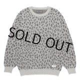 画像: WACKO MARIA/LEOPARD JACQUARD MOHAIR KNIT SWEATER（GRAY）［レオパードモヘアセーター-24秋冬］