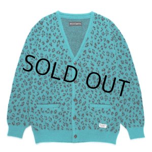 画像: WACKO MARIA/LEOPARD JACQUARD MOHAIR KNIT CARDIGAN（BLUE）［レオパードモヘアカーディガン-24秋冬］