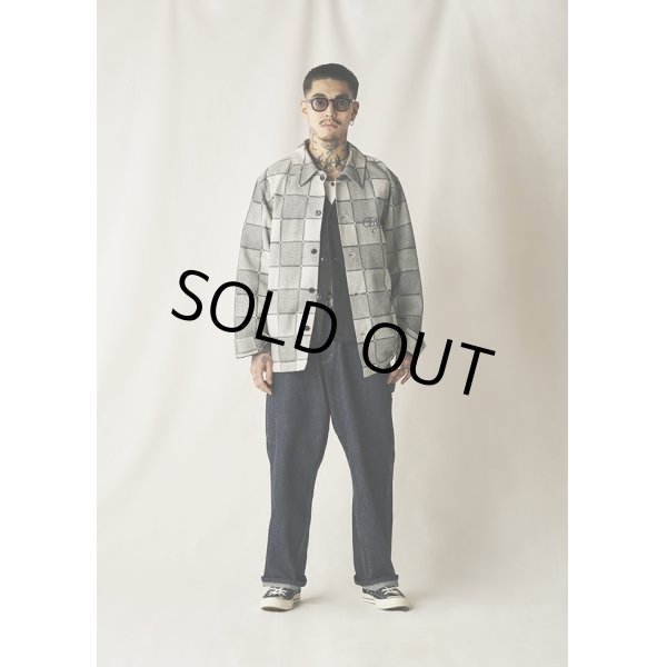 画像2: 【30%OFF】CALEE/BLOCK CHECK OVER SIZE SHIRT JACKET（IVORY）［ブロックチェックオーバーサイズシャツJKT-24秋冬］ (2)
