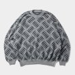 画像1: 【30%OFF】TIGHTBOOTH/CHECKER PLATE MOHAIR SWEATER（Grey）［チェッカープレートモヘアセーター-24秋冬］ (1)