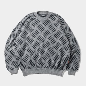 画像: 【30%OFF】TIGHTBOOTH/CHECKER PLATE MOHAIR SWEATER（Grey）［チェッカープレートモヘアセーター-24秋冬］