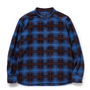 画像: RATS/STAND COLLAR C/R FLANNEL CHECK SHIRT（SAX BLUE CHECK）［スタンドカラーフランネルチェックシャツ-24秋冬］