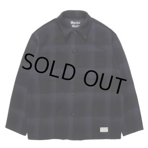 画像: WACKO MARIA/CHECK FLEECE SHIRT JACKET（NAVY）［チェックフリースシャツJKT-24秋冬］