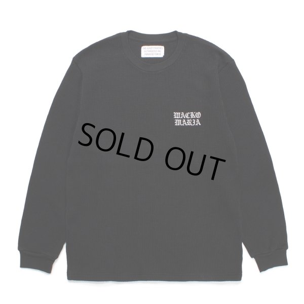 画像1: WACKO MARIA/THERMAL CREW NECK SHIRT（BLACK）［サーマル長袖-24秋冬］ (1)