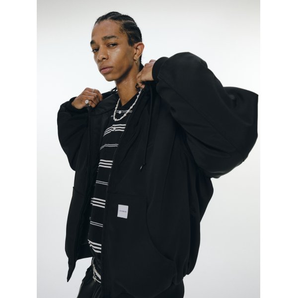 COOTIE PRODUCTIONS/Padded Nylon OX hooded Work Jacket（Black