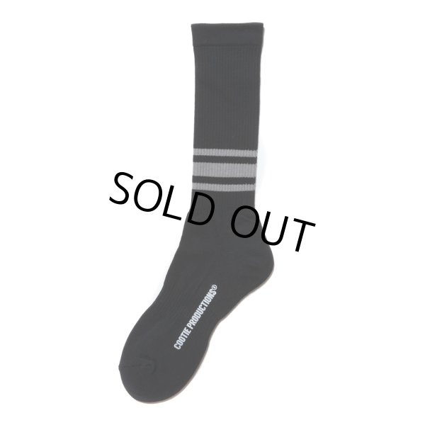 画像1: COOTIE PRODUCTIONS/Raza High Socks（Border）（Black）［ハイソックス-24秋冬］ (1)