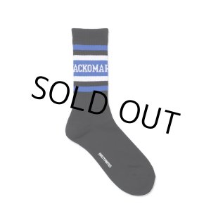 画像: WACKO MARIA/LOGO JACQUARD SOCKS（BLACK/BLUE）［ロゴジャガードソックス-24秋冬］