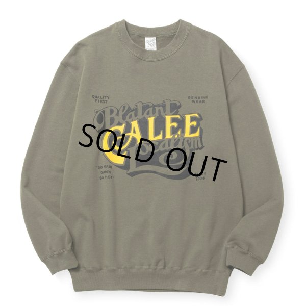 画像1: CALEE/CAL BL LOGO CREW NECK SW ＜NATURALLY PAINT DESIGN＞（OLIVE）［クルーネックスウェット-24秋冬］ (1)