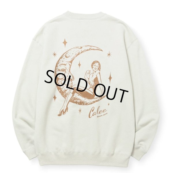 画像1: CALEE/SYNDICATE RETRO GIRL CREW NECK SW ＜NATURALLY PAINT DESIGN＞（Lt.BEIGE）［クルーネックスウェット-24秋冬］ (1)