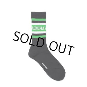 画像: WACKO MARIA/LOGO JACQUARD SOCKS（BLACK/GREEN）［ロゴジャガードソックス-24秋冬］