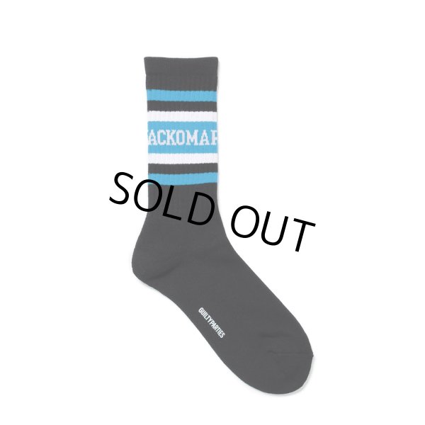 画像1: WACKO MARIA/LOGO JACQUARD SOCKS（BLACK/SAX）［ロゴジャガードソックス-24秋冬］ (1)