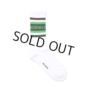 画像: WACKO MARIA/LOGO JACQUARD SOCKS（WHITE/GREEN）［ロゴジャガードソックス-24秋冬］