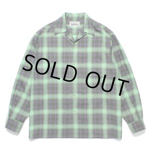 画像: WACKO MARIA/OMBRE CHECK OPEN COLLAR SHIRT（GREEN）［オンブレチェックオープンカラーシャツ-24秋冬］