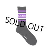 画像: WACKO MARIA/LOGO JACQUARD SOCKS（BLACK/PURPLE）［ロゴジャガードソックス-24秋冬］