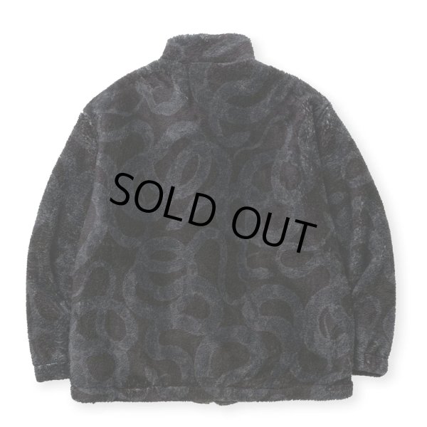 画像2: 【40%OFF】CALEE/NYLON RIP FLEECE TRACK TYPE JACKET ＜SNAKE PATTERN＞（BLACK/CHARCOAL）［フリーストラックタイプJKT-24秋冬］ (2)