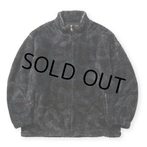 画像: 【40%OFF】CALEE/NYLON RIP FLEECE TRACK TYPE JACKET ＜SNAKE PATTERN＞（BLACK/CHARCOAL）［フリーストラックタイプJKT-24秋冬］