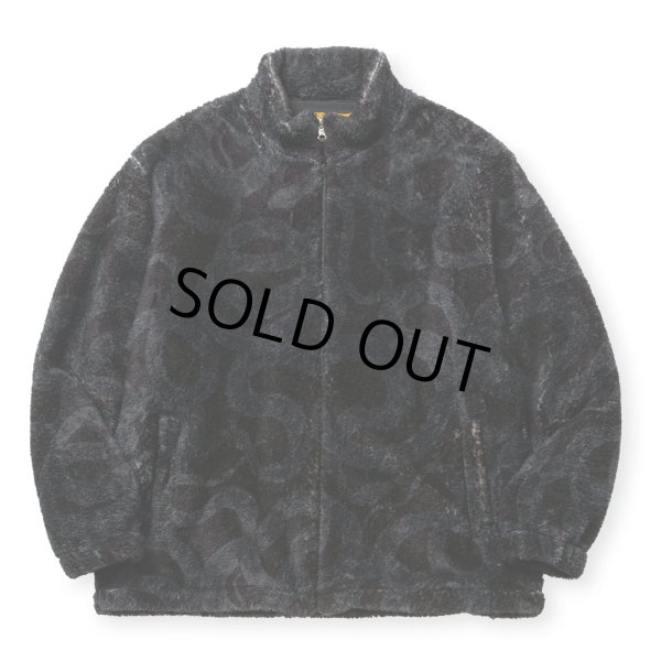 画像1: 【40%OFF】CALEE/NYLON RIP FLEECE TRACK TYPE JACKET ＜SNAKE PATTERN＞（BLACK/CHARCOAL）［フリーストラックタイプJKT-24秋冬］ (1)