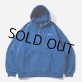 画像: 【30%OFF】TIGHTBOOTH/LOGO ZIP HOODED SWEAT SHIRT（Blue）［ジップアップフーディー-24秋冬］