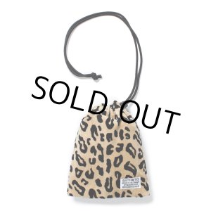 画像: WACKO MARIA/DRAWSTRING BAG（LEOPARD VELVET）［ドローストリングバッグ-24秋冬］