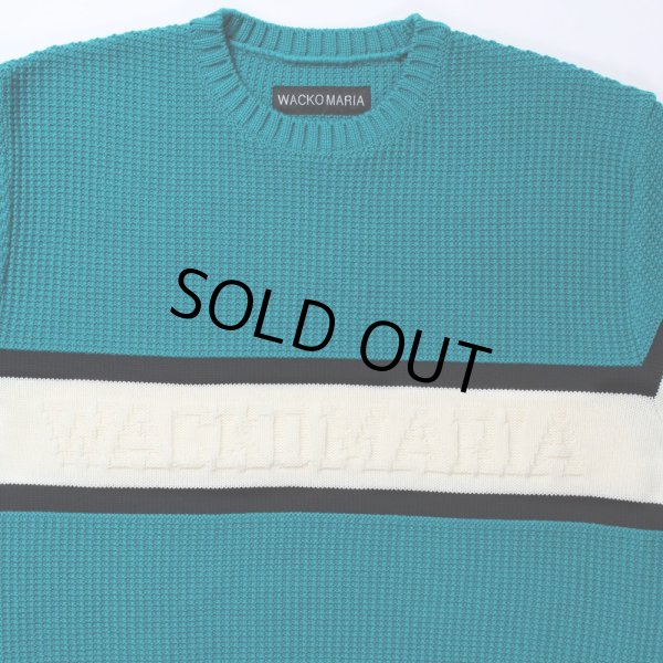画像2: WACKO MARIA/LOGO JACQUARD KNIT SWEATER（GREEN）［ロゴジャガードセーター-24秋冬］ (2)
