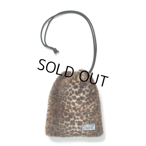 画像1: WACKO MARIA/DRAWSTRING BAG（LEOPARD FUR）［ドローストリングバッグ-24秋冬］ (1)
