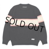 画像: WACKO MARIA/LOGO JACQUARD KNIT SWEATER（BLACK）［ロゴジャガードセーター-24秋冬］